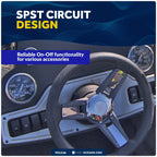 3-Pin On-Off LED Rocker Switch 25A/12V DC, 15A/24V DC, SPST, IP66 Waterproof
