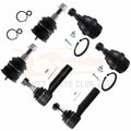 Set of 6 Front Ball Joints & Outer Tie Rods for Jeep Grand Cherokee Commander (2006–2010)