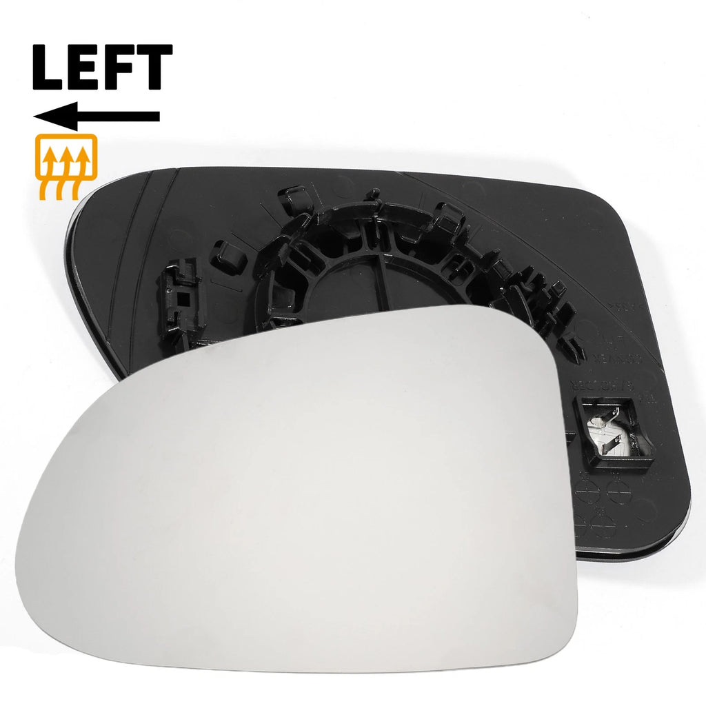 Heated Left Side White Mirror Glass for Hyundai Santa Fe (2019–2022)