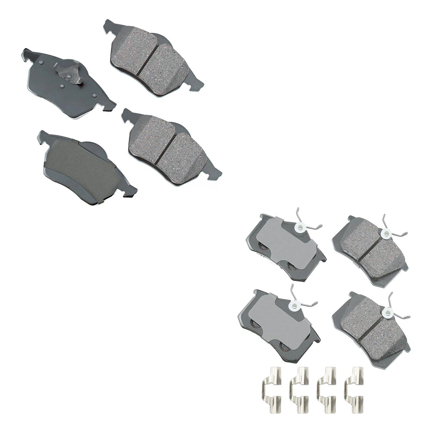 Akebono EURO Front & Rear Ceramic Disc Brake Pad Kit for A4, Passat