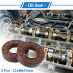 Set of 2 Oil Seal Rotary Shaft Seal FKM Rubber 20x40x10mm