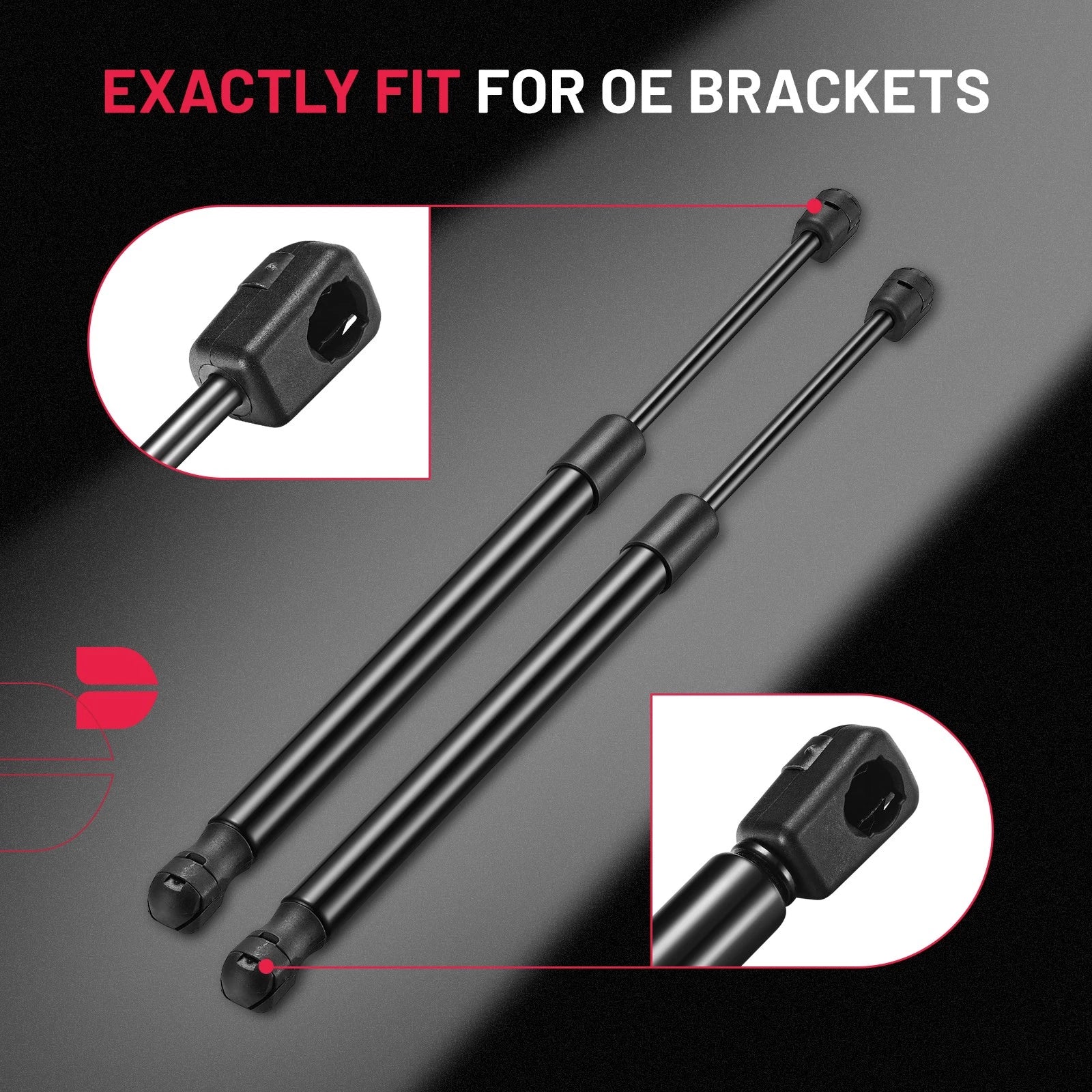 Set of 2 Gas Struts for Pickup Topper Door Cap (C16-15122)
