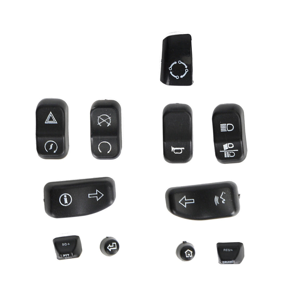 11 Pieces Control Switch Cap Buttons for Harley-Davidson Glide Road King (2014–2019) T9