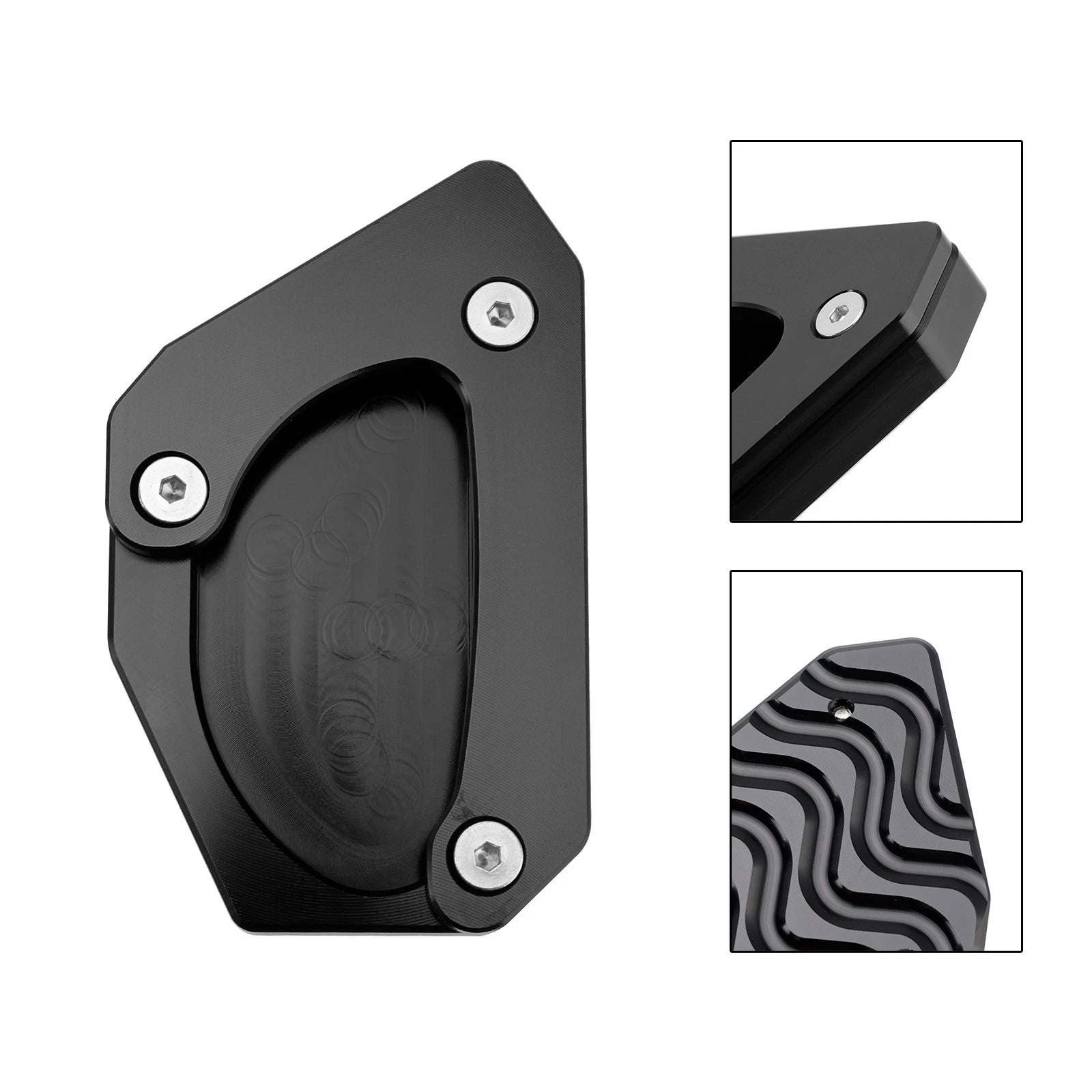Kickstand Enlarger Plate Pad for Suzuki V-Strom 650 DL650 XT (2011–2024) Black