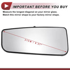 Heated Left Driver Side Tow Mirror Glass for Ford F150 