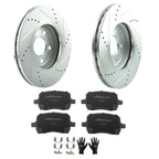 Front Drilled Brake Rotors + Ceramic Pads Kit for Chevrolet Malibu (2004–2005, 2009–2012)