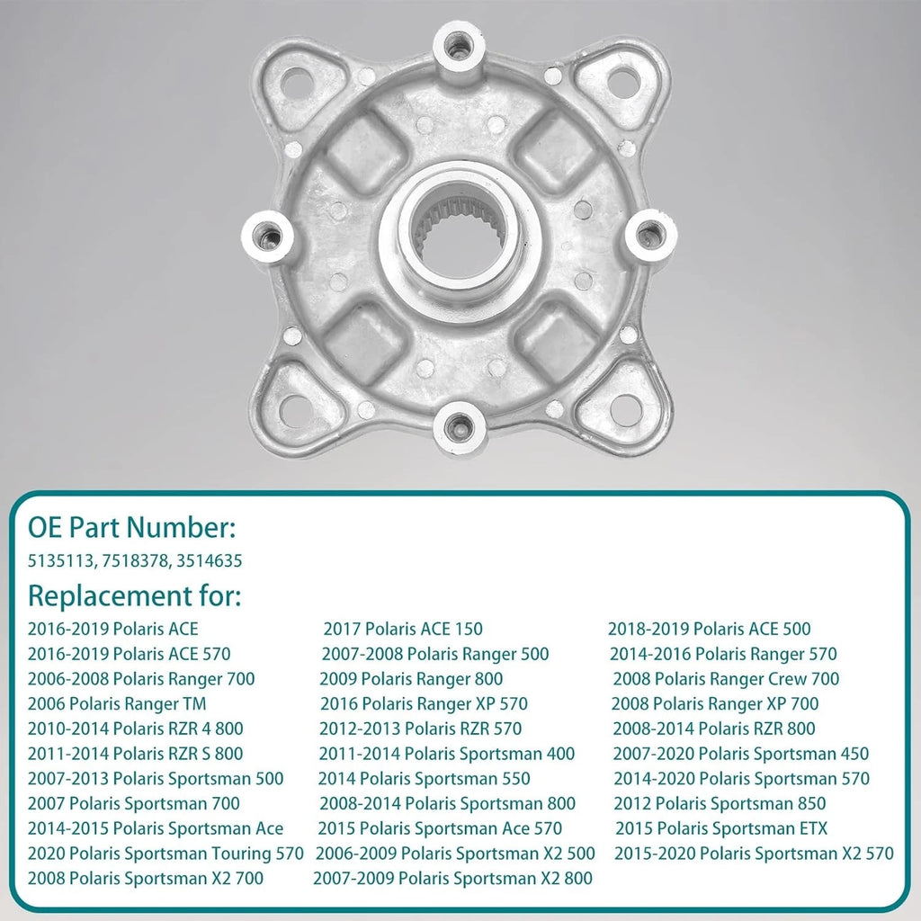 Rear Wheel Hub & Bearing & Studs Kit for Polaris Ranger 400-800 (2006–2021)