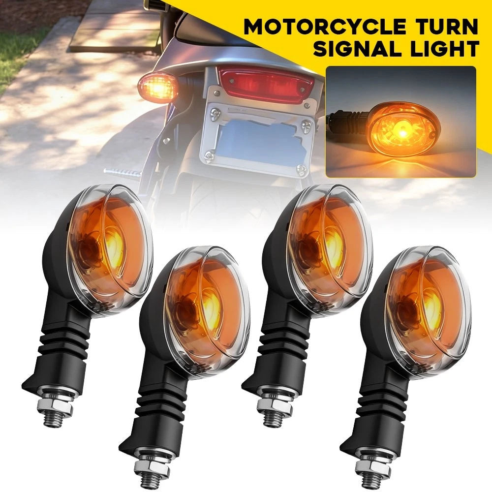 Set of 2 Clear Lens Amber Turn Signal Lamps for Buell Blast (2000–2010) X1 (1999–2002)