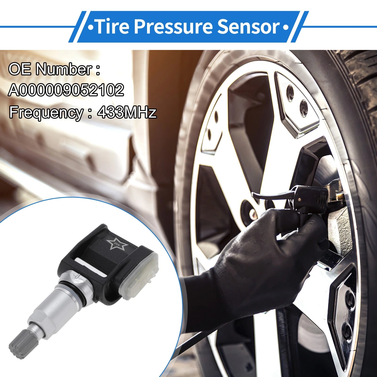 Tire Pressure Sensor 433MHz No.A00009052102 for Mercedes-Benz E-Klasse 