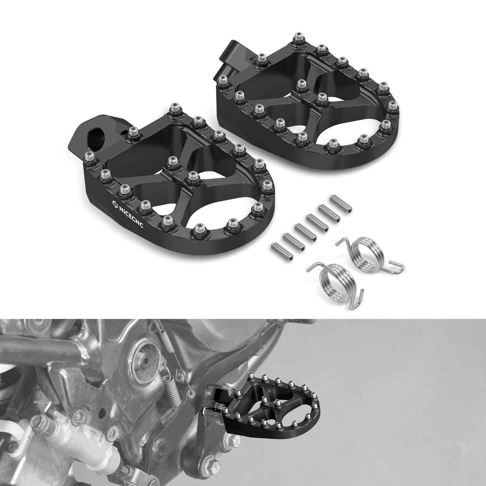 Foot Pegs for Suzuki DR650S/SE (1996–2024) - Wide Pedal Pad Footrest