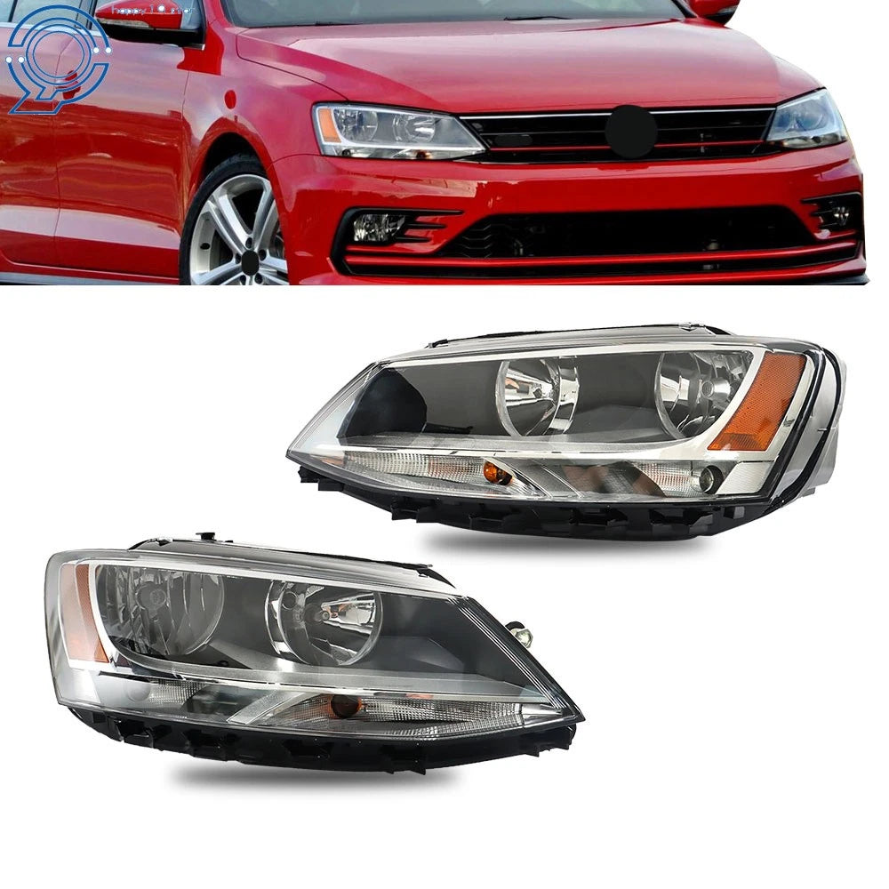 Set of 2 Halogen Headlights for Volkswagen Jetta (2011-2018)