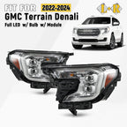 Full LED Headlight Set for 2022-2024 GMC Terrain Denali w/LED DRL