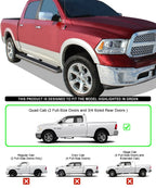 6" Silver Running Boards for Dodge Ram 1500 Quad Cab (2009-2018)
