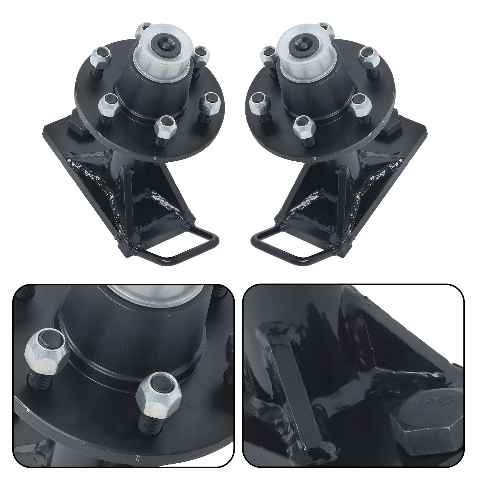 Set of 6 Lug Shipping Container Wheels and Bolt-On Spindle Kit