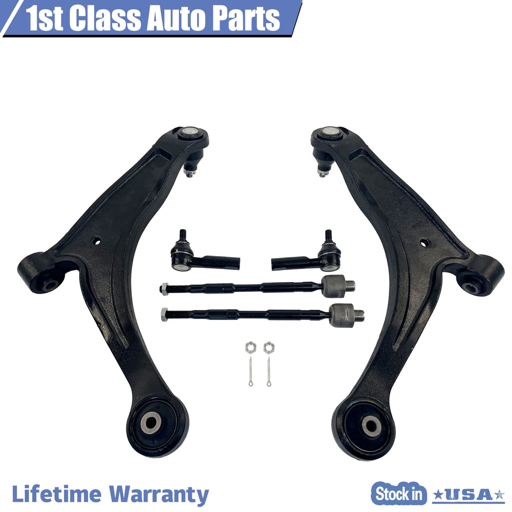 6X Front Lower Control Arm Ball Joint Tie Rod Kit for Honda Ridgeline (2006–2014)