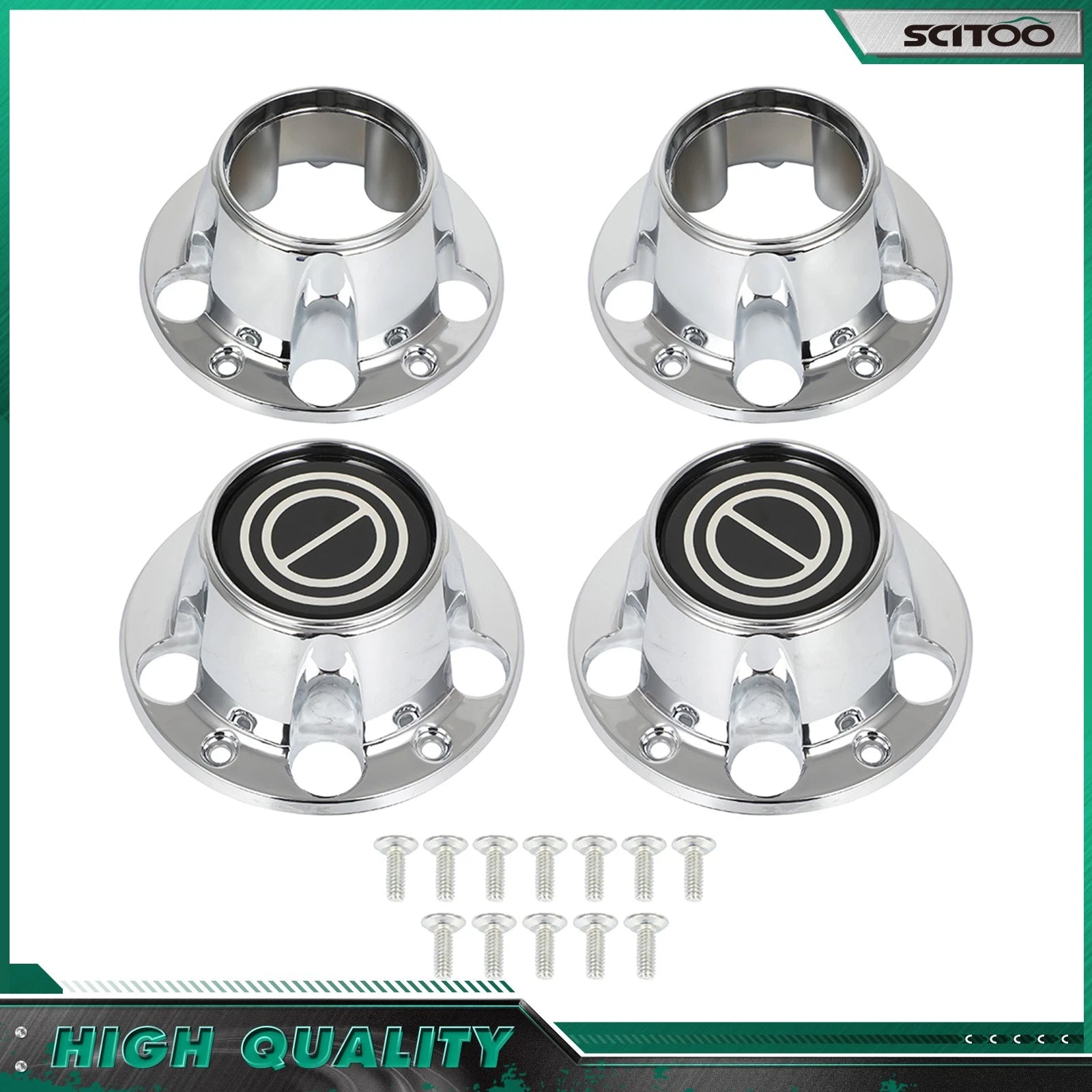 Set of 4 Chrome Wheel Center Hub Caps for Ford F150 Bronco (1980–1996)