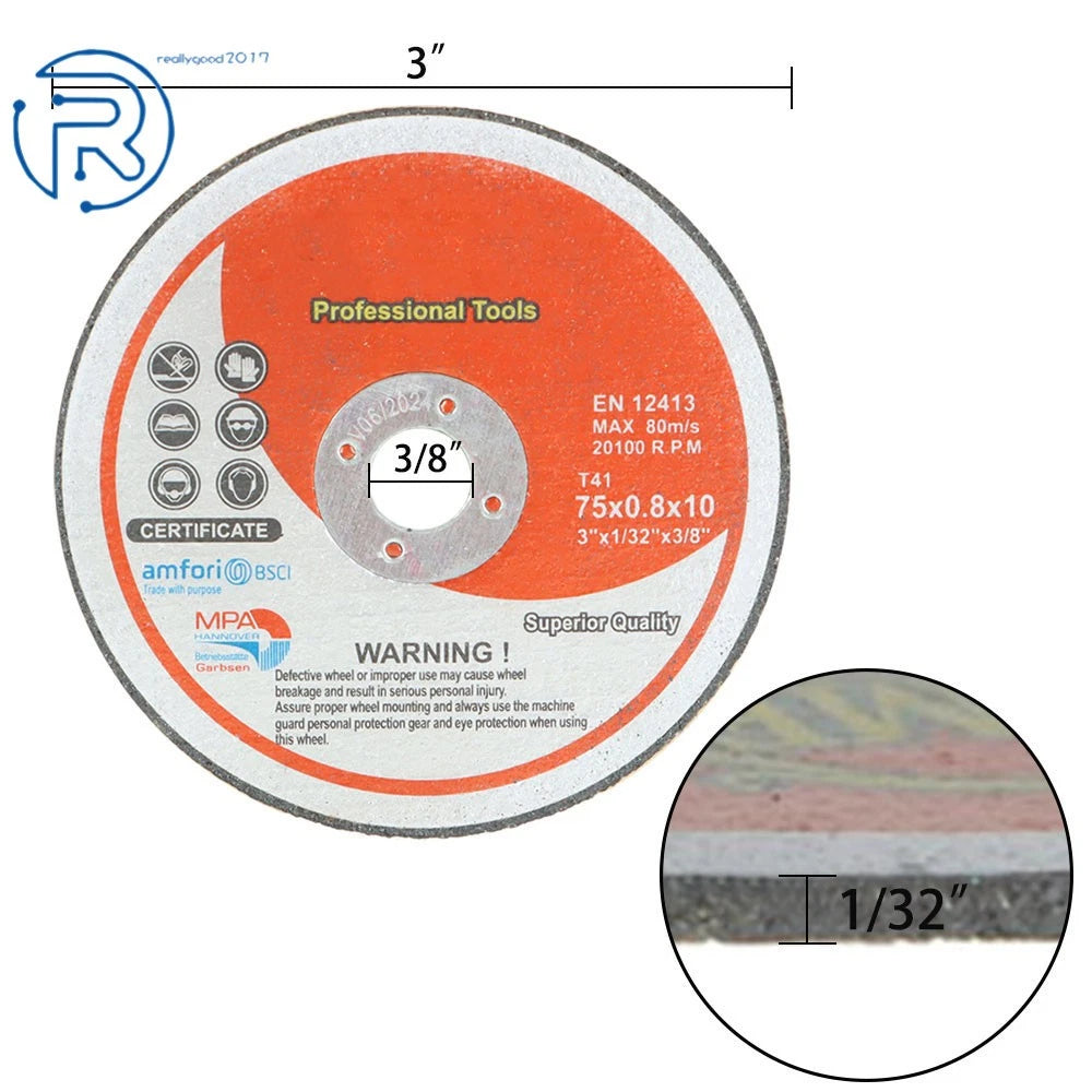 Set of 25 Cut-off Wheels for Metal & Stainless Steel