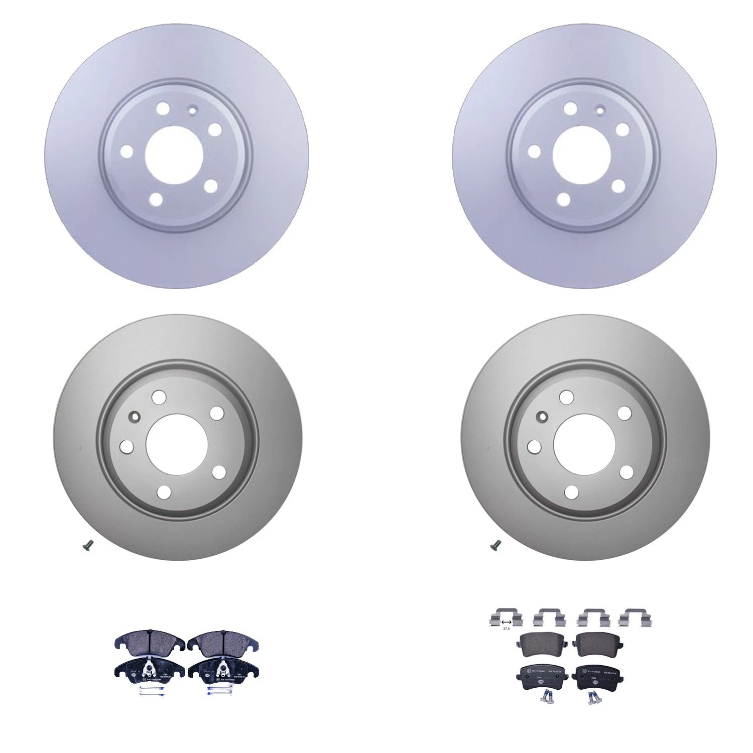 Set of 4 Hella Low-Met Disc Brake Pads for Audi Q5 (2018–2023)