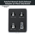 Set of 3 Hex Socket Ratchet Adapters 1/4 3/8 1/2 Inch Drive