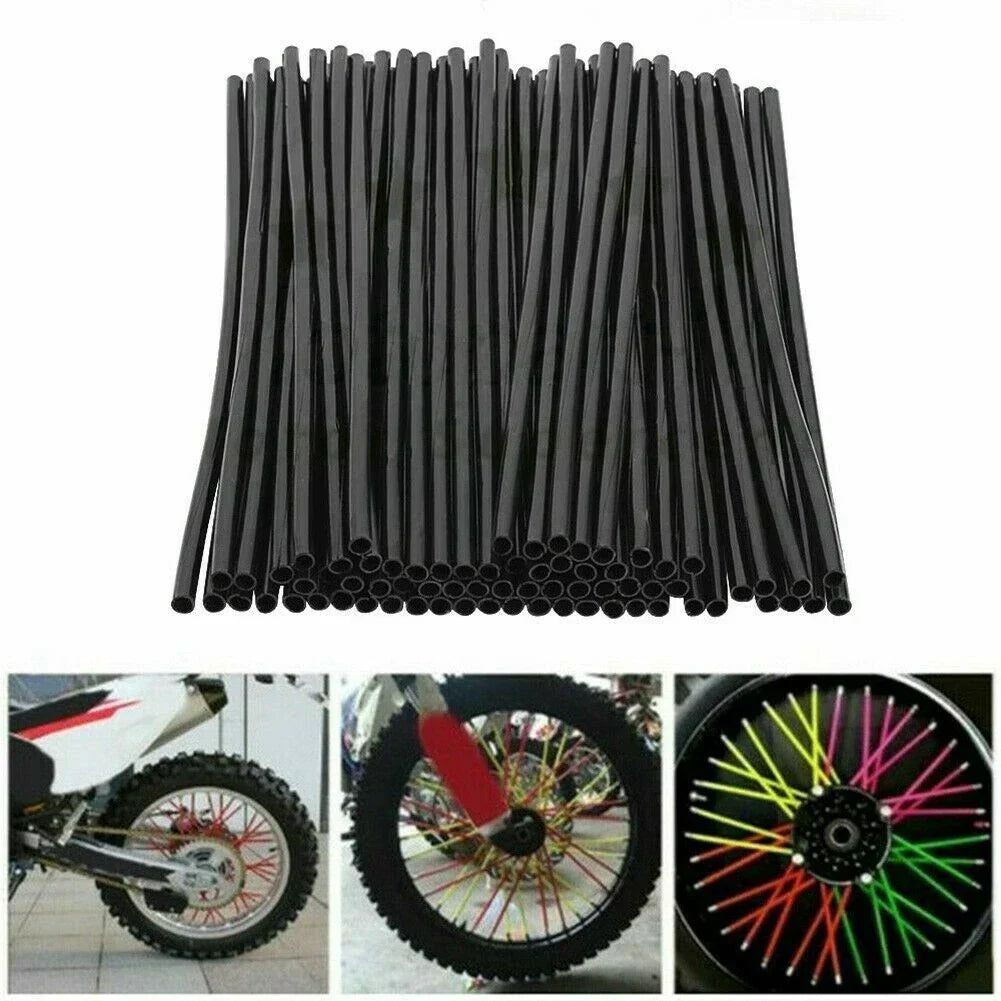 72pcs Black Wheel Spoke Wraps for Motorcycle Dirt Bike CRF EXC YZF