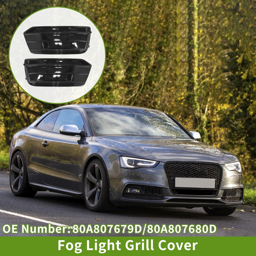 1 Pair Fog Light Grills for Audi Q5 (2018–2023) No. 80A807679D/80A807680D