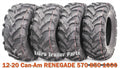 Set of 4 ATV Solid Mud Tires 25X8X12 25X10X12 for Can-Am Renegade (2012–2020)