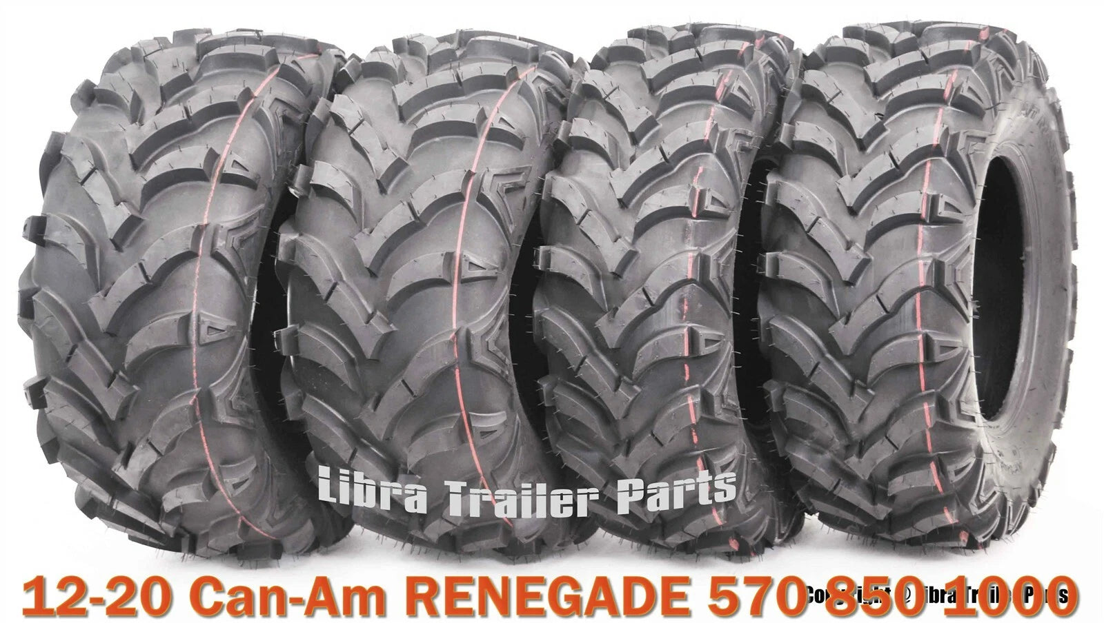 Set of 4 ATV Solid Mud Tires 25X8X12 25X10X12 for Can-Am Renegade (2012–2020)