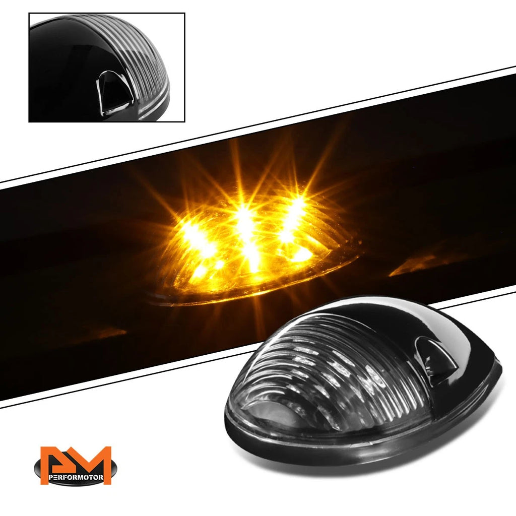 3Pcs Cab Roof Running Light Black Housing Yellow LED for Silverado/Sierra (2002–2007)
