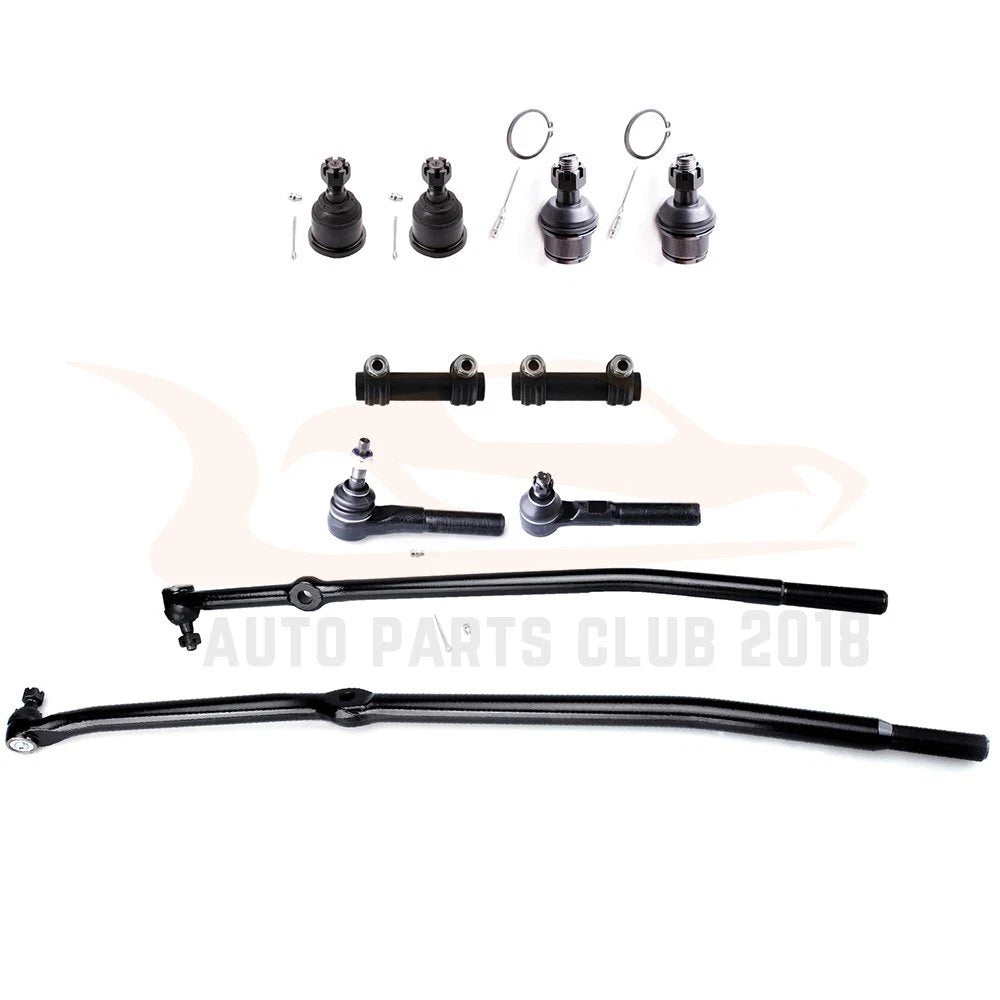 Set of 10 Front Steering Ball Joints & Tie Rods for Dodge Ram 2500 3500 