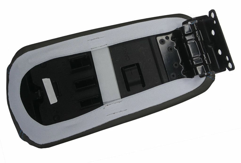 Console Lid Pull Over Cover Leather for Ford Focus (2008–2011) Black Blue Stitch