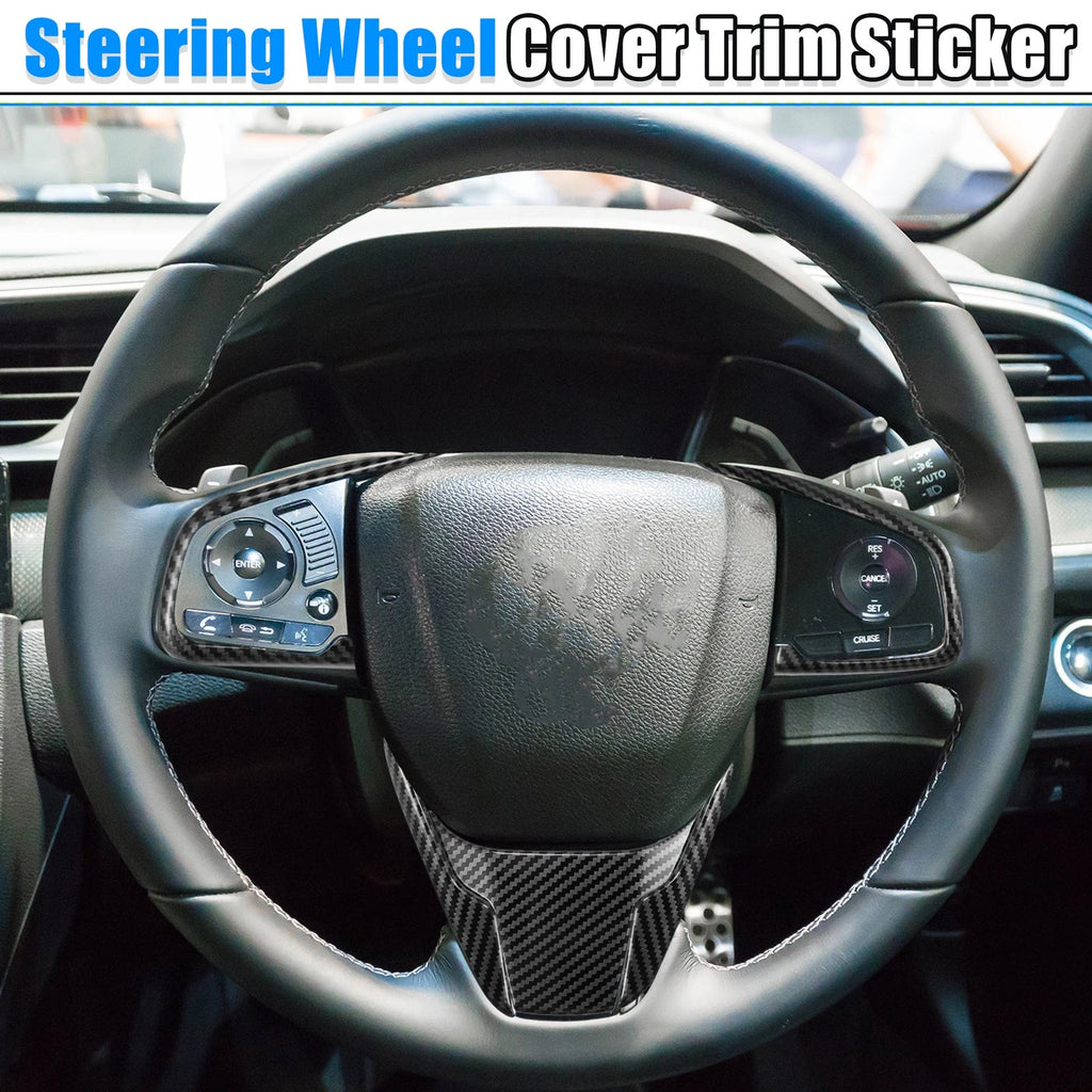 Set of 1 Carbon Fiber Steering Wheel Cover for Honda Civic (2016–2021)