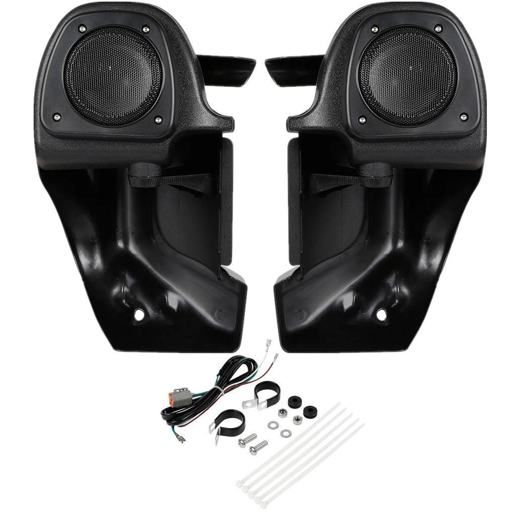 Gloss Black Lower Vented Fairing Speaker Glove Kit for Harley Touring (1983–2013)