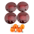 Turn Signal Light Amber Bulbs Lens Cover for Harley Davidson Road King (1994–2010)