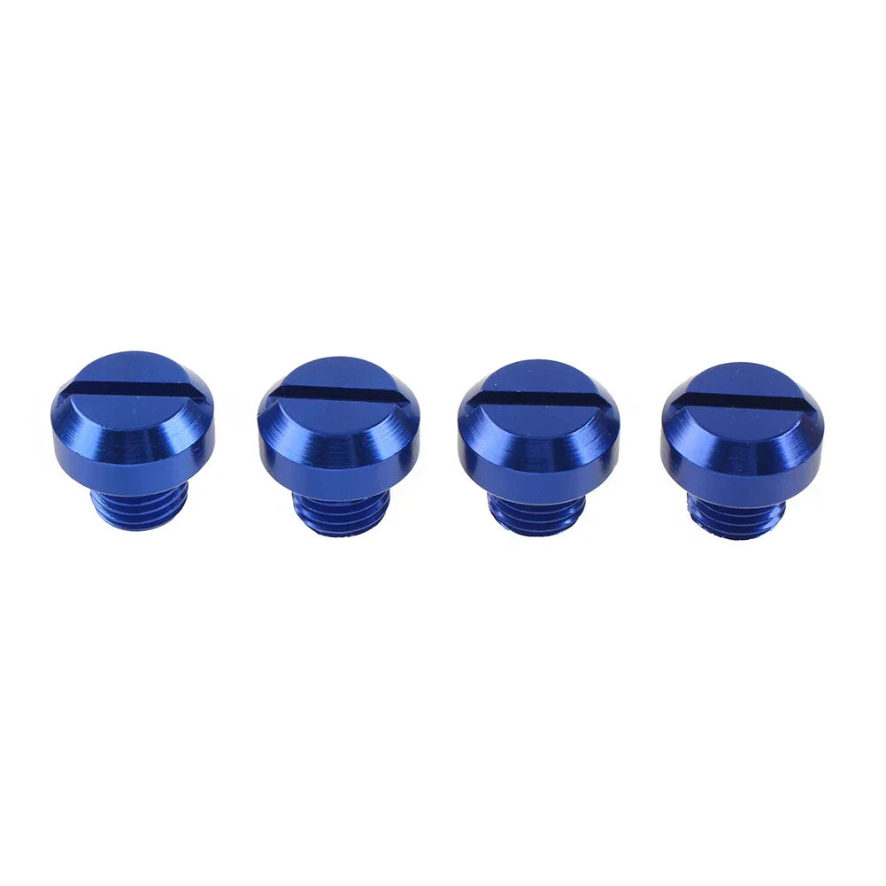 4 x Universal Motorcycle Mirror Hole Blanking Plugs M10 Screws Caps Blue