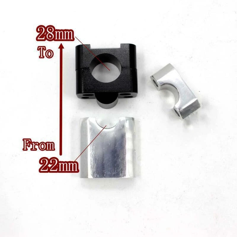Handlebar Risers Mount Clamp Adaptor for Motorcycle ATV Quad (22MM to 28MM)