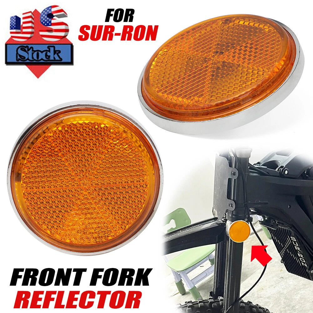 2X Front Fork Reflector Amber for Sur Ron Light Bee X, X260, X160 (2018–2023)