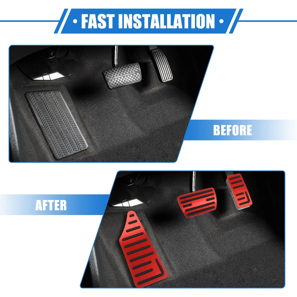3 Pcs Gas Brake Foot Rest Pedals for Honda HR-V (2021-2023) Red