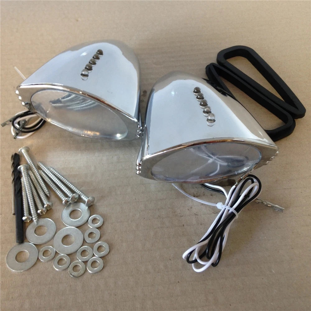 LED Side Mounted Rear View Mirrors for Suzuki Honda Kawasaki Yamaha (Bike)