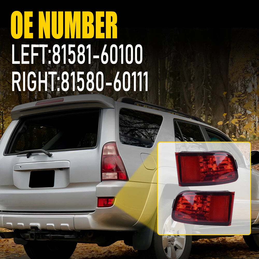Set of 2 Bumper Reflectors for Toyota 4Runner (2003–2005)
