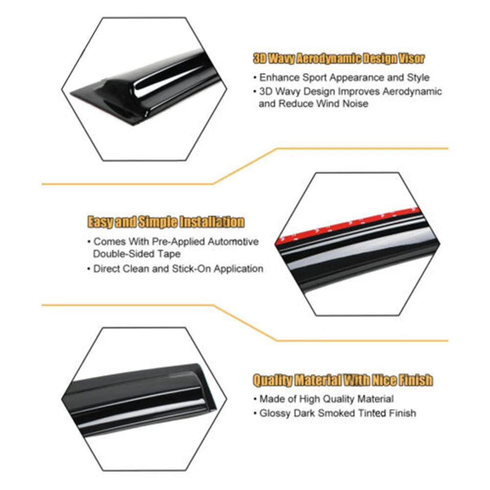 Set of 4 Window Visors for Toyota Corolla 4DR (2003-2008)