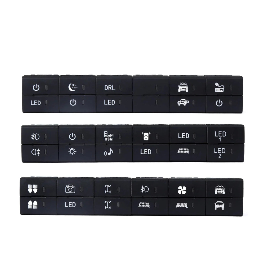 Dual Dashboard Control Square Switch Button with Harness for Toyota