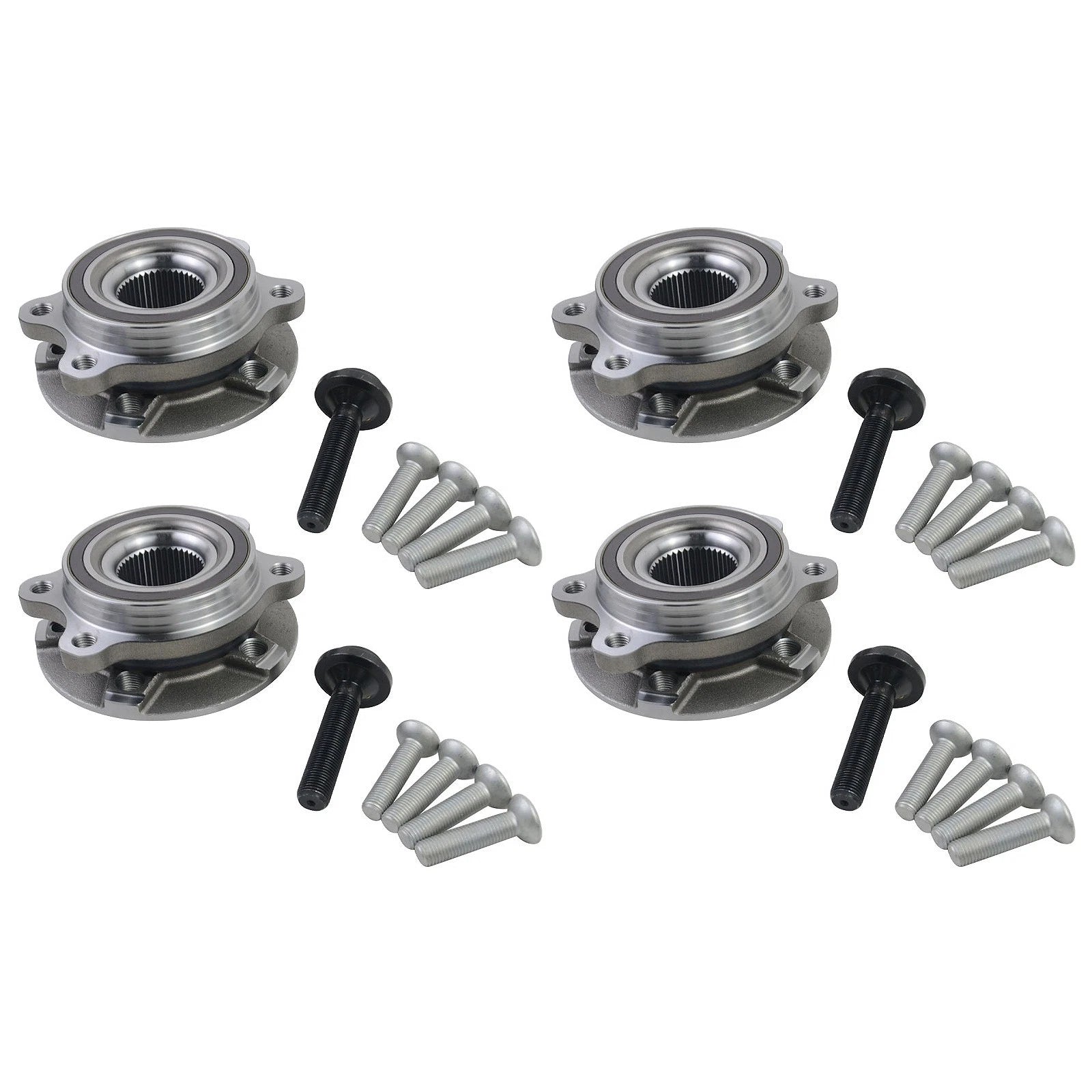 Set of 4 Wheel Hub Bearing Kit for Audi A4 A6 A7 A8 Q5 S5 S6 S7 SQ5 (2008–2018)