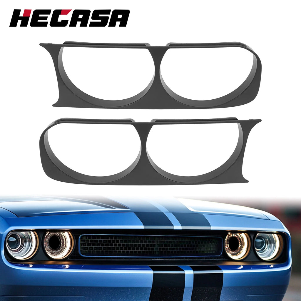 Set of 2 Headlight Bezel Trim Covers for Dodge Challenger (2008–2014)