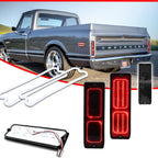 Smoked Red LED Tail Lights for Chevy GMC Pickup Truck (1967–1972)