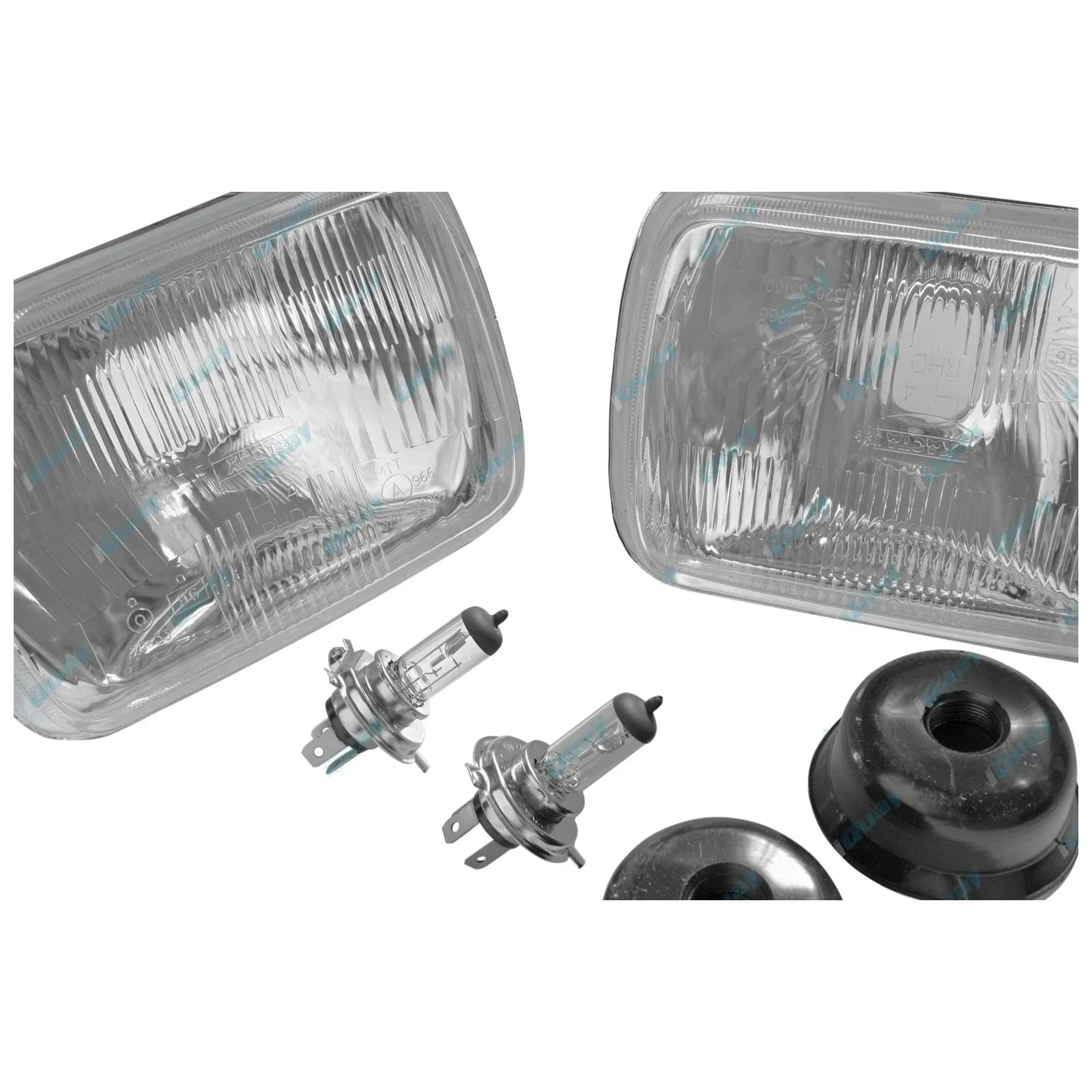 LH+RH Universal Headlights Pair w/Globes for Toyota Hilux/Hiace 1983-2005 LH=RH