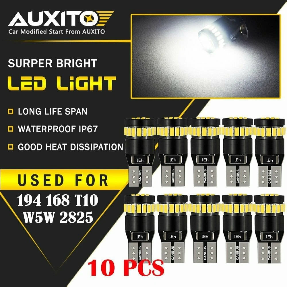 10X T10 194 168 LED Interior Light Bulbs for