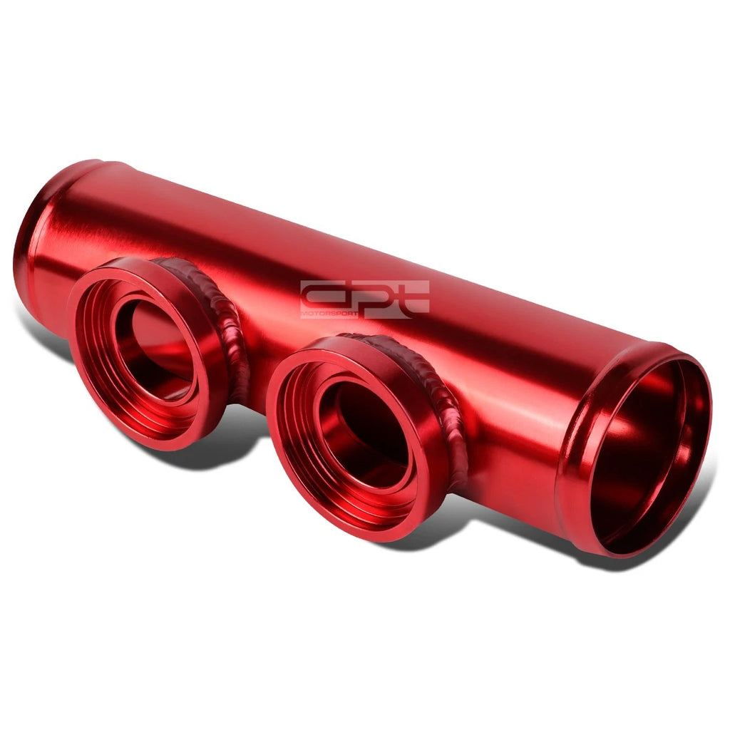 Dual SSQV Sequential Turbo Charger Blow Off Valve Flange Adapter Pipe Red