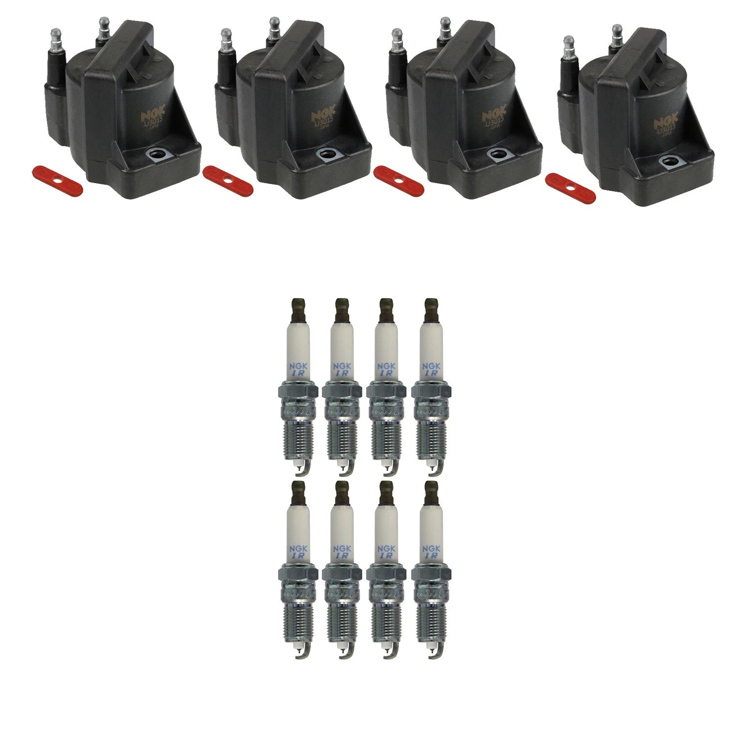 Set of 4 NGK Ignition Coils & 8 Iridium Spark Plugs for Chevrolet Corvette (1997–2004)