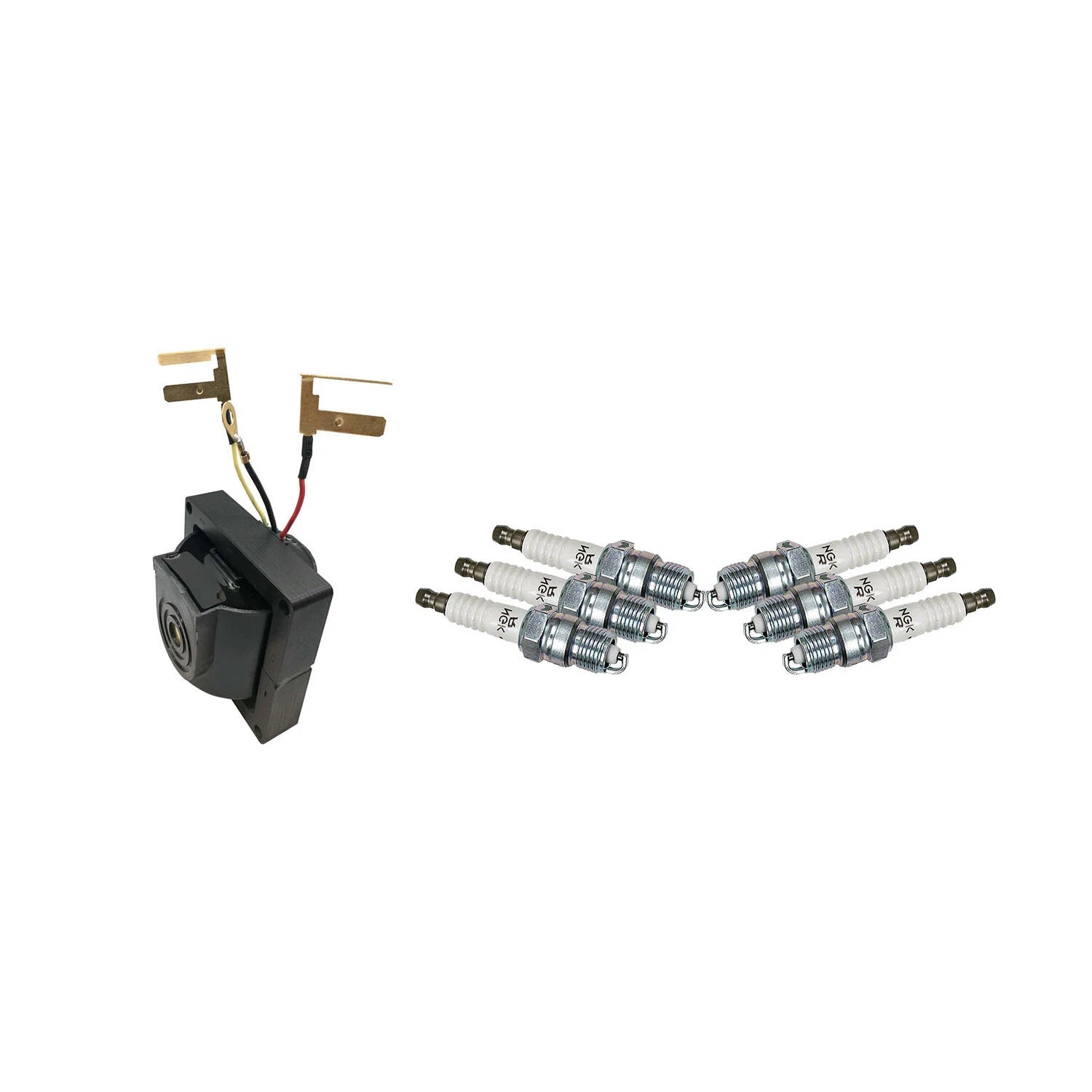 Ignition Coil & 6 NGK Spark Plugs Kit for C1500 Caballero LeMans