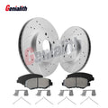 Front Drilled & Slotted Brake Rotors + Ceramic Pads for Honda Civic (2013–2015)